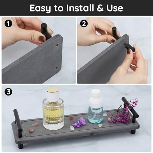 Image of Segbeauty 12x4in Stone Drying Tray for Bathroom Counter, Fast Drying Kitchen Sink Organizer Tray with Handle, Water Absorbent Diatomite Coasters Vanity Tray Soap Dispenser Organizer Rack Sponge Holder