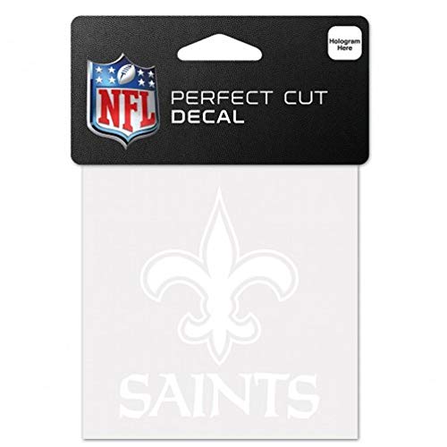 WinCraft NFL New Orleans Saints 4x4 Perfect Cut White Decal, One Size, Team Color