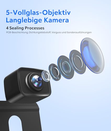 W12 Cam Camera de Recul sans Fil pour Voiture: Camera de Recul HD 1080P avec Vision Nocturne en Couleur, Caméra de Recul Étanche IP69K Supportant 2 Caméras – Image 6