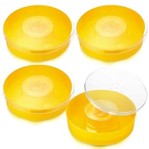 4 Pcs Bee Rapid Feeders Round Hive Top Water Feeder Plastic Drinking Bowl Beehive Feeder for 8 or 10 Frame Bee Hives Bee Drinking Equipment Beekeeping Supplies, Yellow