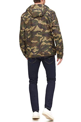 Tommy Hilfiger Mens Active Rain Slicker Jacket With Tricolor Zipper, Camouflage, Large #TOP1
