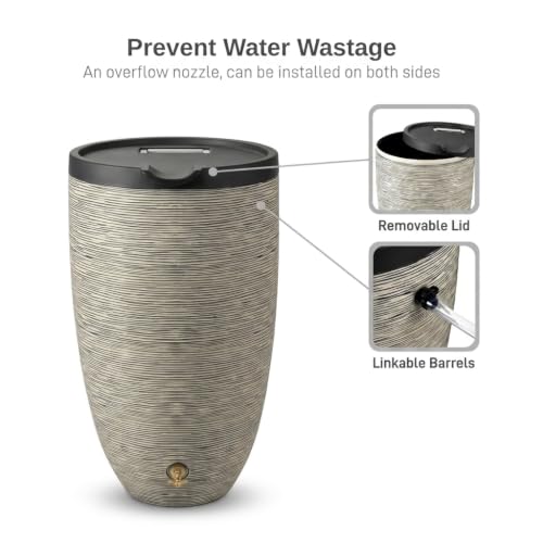 Image of RTS Home Accents 50-Gallon Newport Rain Barrel, Slate Color