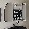 Swiss Madison Porte 32 x 31 Arched Recessed/Wall Mount Medicine Cabinet with Mirror in Black #4