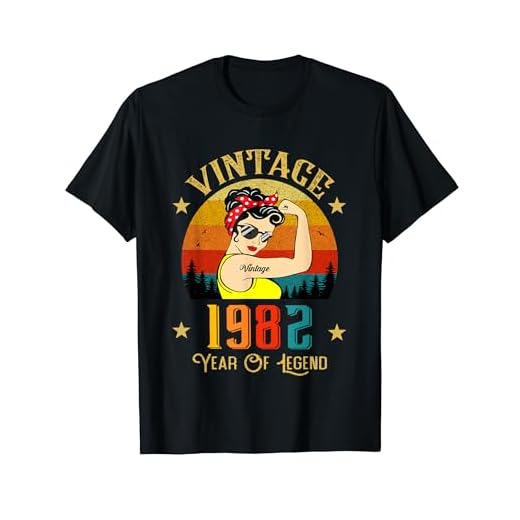 Regalos de cumpleaños vintage de 1982 para mujeres de 40 años nacidos 1982 Camiseta