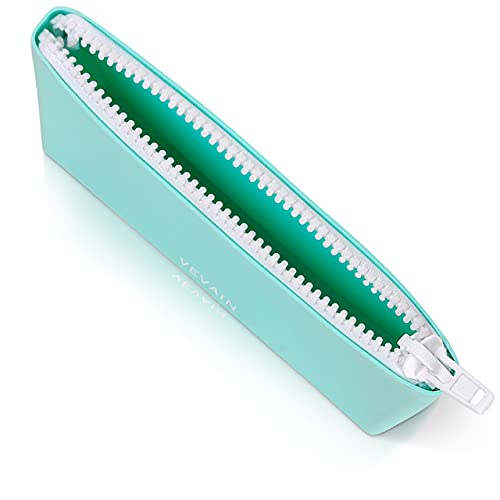Vevain Silicone Bag, Toiletry & Makeup Bag For Women, Travel Essential Case, Cosmetic Beauty Pouch, Waterproof, Beach Organizer, Vegan, Plastic Wristlet, Medium Size (Caribbean Green) #TOP2