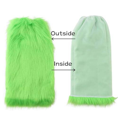 Image of Peecabe Winter Women Faux Fur Fluffy Leg Warmers Fuzzy Long Boot Covers Furry For Christmas