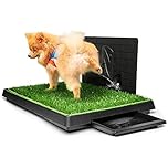 Hompet Hundetoilette mit Tablett Hundeklo für Kleine Hunde Rasenmatte Töpfchen Trainingsunterlage mit Urin Trennwand, Indoor Hundetoilette Balkon Ideal Welpentoilette für Kleine Großer Hunde (76×51cm)