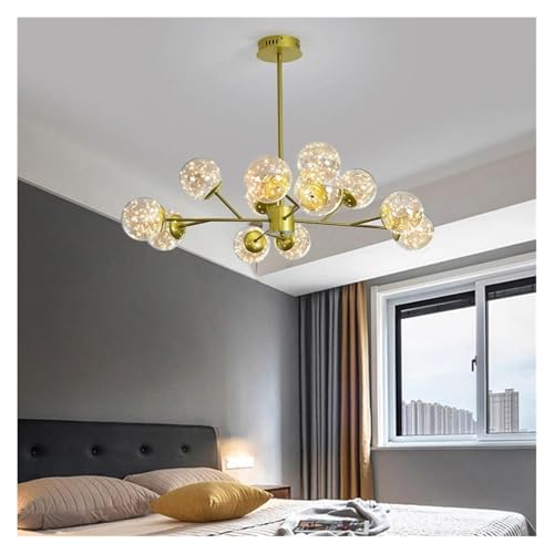 Lustre LED branche de gypsophile or D98cm, créez un cocon de douceur dans votre chambre