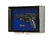 Single Pistol Display Case Wall Mount Solid Hardwood Cabinet (Black Finish, Blue Felt Background)