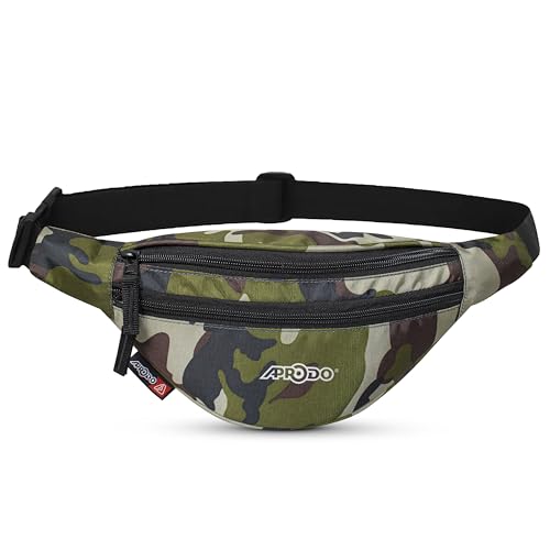Image of Aprodo Chest & Waist Bag for Men and Women, Hands-Free Fanny Pack Bumbag with 3 Zippered Pockets, Easy Carry Phone Wallet & Cards Beltbag for Sports, Travel, Jogging, Cycling and Workout (Camouflage)