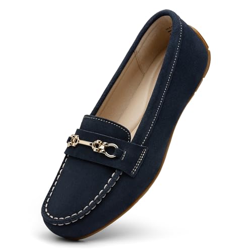 Top 10 Best Standing Desk Shoes for Ultimate Comfort 11 KORDAL Women's Comfortable & Lightweight Navy Suede Leather Loafers Slip-Ons Driving Mocs Walking Shoes Cute Business Casual Dress Shoes Work Flats for Women 9.5 M US