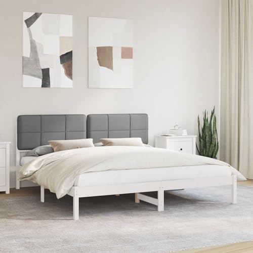 Genérico Estructura de Cama con Cabecera Tapizada Gris Claro,Mobiliario,Camas y Accesorios,Camas y somieres,Gris Claro,3405571