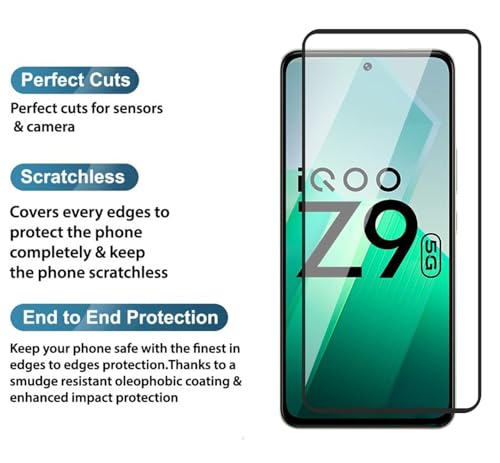 Image of MACLEN Original Premium Hd Curved Edges Tempered Glass For iQOO Z9 5G, Vivo T3 5G With Edge To Edge Coverage And Easy Installation Kit
