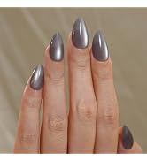 Frinail Gray Cat Eye Press on Nails Short, Soft Gel Fake Nails, Reusable & Stylish Acrylic False ...