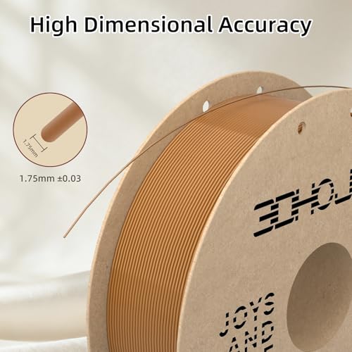 Image of 3DHoJor Silk PLA Filament 1.75mm, PLA Filament 1.75mm Silk Shiny 3D Printer Filament, 1kg Cardboard Spool (2.2lbs), Dimensional Accuracy + /- 0.03 mm, Fit Most FDM Printer(Red Copper)
