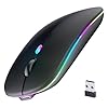 Mouse inalámbrico Bluetooth, recargable, LED, silencioso y diseño ultrafino (receptor USB Bluetooth 5.2 y 2.4 GHz) | Mouse portátil para computadora portátil, iPad, MacBooks y dispositivos Apple