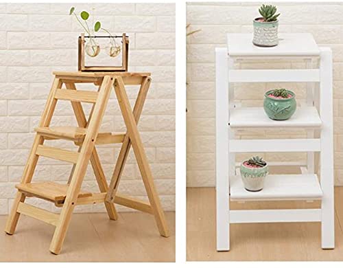 Escabeau pliable bois massif multifonction échelle 3 marches