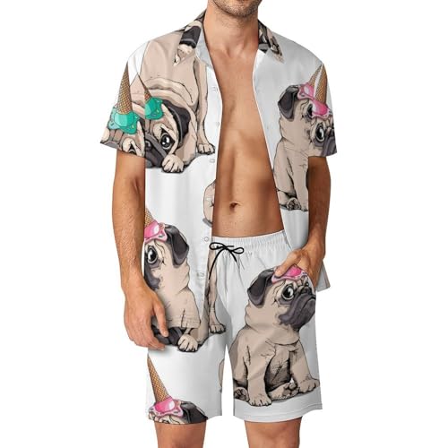 Ensemble chemise short hawaïen licorne carlin homme vêtement de plage été taille S