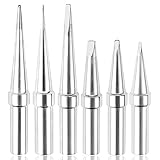 Yakamoz 6Pcs Soldering Iron Tips ET Soldering Tip Set Replacement ETA ETB ETH ETK ETO ETS Solder Tips for Weller WE1010NA WES51 WES50 PES51 PES50 WEP70 EC1002 EC1201A