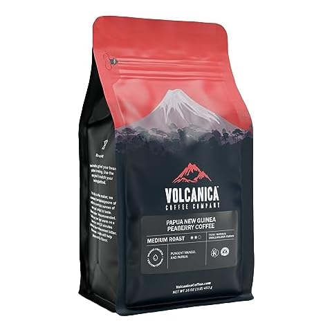 Papua New Guinea Peaberry Coffee, Ground, Medium Roast, Fair Trade, Fresh Roasted, 16-ounce Cover