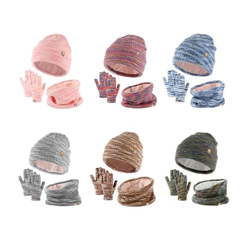 Set de gorro bufanda guantes para niños con pantalla táctil de invierno 4