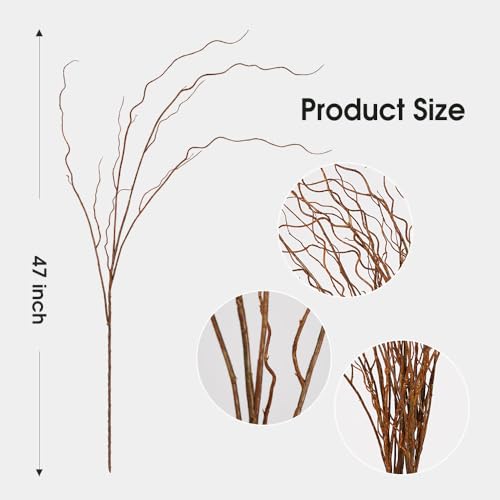 Srifoliage Artificial Plants Faux Greenery Eucalyptus Stems,Faux Branches for Vase Filler,Artificial Ficus Twig Branches Stems for Shop Garden Office Home Décor (3, Stems02)