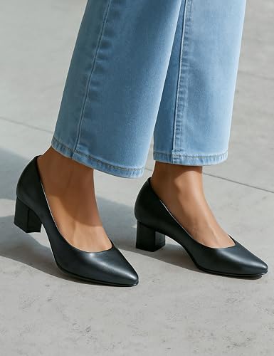 Image of Symbol Premium Women's 'Desk to Dinner' Block Heel Pumps (Ortholite Insole|Stylish Heels)