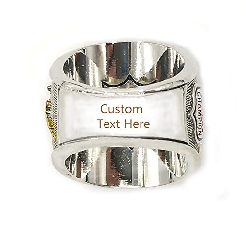 Tuoyu Personalized Fantasy Football Championship Silver & Gold 3D Trophies Rings Prize No Years(Customized,7) #TOP2