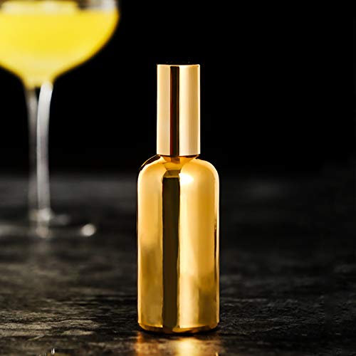 Atomizer Spray Bottle 100ml/3.4 Glass Gold Plated Atomizer Sprayer Vermouth Martini Portable Refillable Fine Mist Cocktail Spray Perfume Spray - CA01(Gold 100ml)
