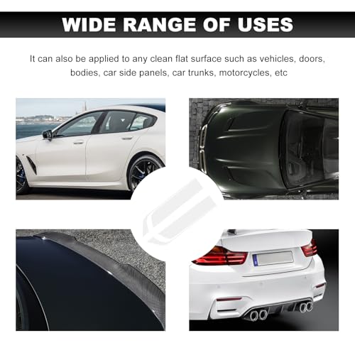 Image of Car Hood Decal Sticker, Automotive Side Body Stripe Graphics Racing Bumper Sticker, Universal Vehicle Skirt Roof Bonnet Vinyl Decal Exterior Decoration, Car Accessories (White)