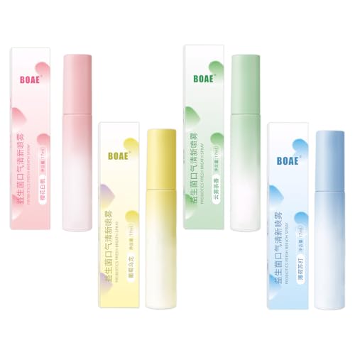 4Pcs Mundspray Gegen Mundgeruch Spray Mundgeruch Bekämpfen Mundspray mit Fruchtgeschmack Tragbares Reduziert das Gefühl Von Mundtrockenheit Sich Ihr Mund Erfrischend Anfühlt