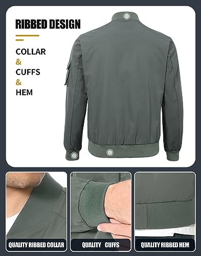 Pioneer Camp Mens Bomber Jacket Lightweight Casual Spring Fall Windbreaker Stylish Varsity Flight Zip Up Coat with Pocket4
