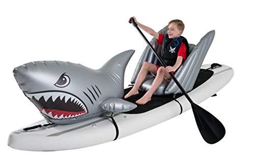 Stand Up Floats Inflatable Toy Shark And Seat Easily Attaches To Any Sup Paddle Board With Removable Universal Harness, Grey, Large #TOP5