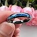 TUTISS 4mm Black Tungsten Rings for Women Men Fashion Engagement Wedding Bands Genuine Blue Galaxy Opal Inlay Classic Domed Polished Polished Shiny Comfort Fit Size 8.5