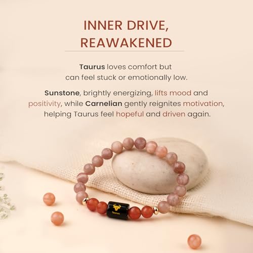 Image of Astrotalk Zodiac Bracelet with Raw Selenite Plate | Healing Crystals for Protection & Emotional Balance | Citrine & Tiger Eye | Bracelet for Man & Woman | Gift for Man & Woman