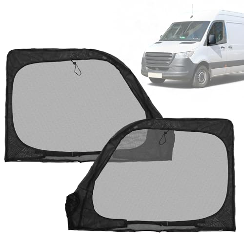 Hihaha Magnetic Mosquito Screen for Front Door for Mercedes Benz Sprinter 2007-2025 47x31in Van Front Side Window Anti Mosquito Net Fine Nylon Mesh for Camping Fishing Field 1 Pair