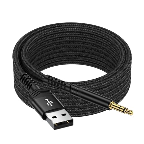 Image of USB to 3.5mm Aux Audio Adapter,3FT USB A Male to AUX Jack Male Audio Cable Aux Cord TRS Stereo Nylon Braided for Headphones Speaker PC Laptop PS5 PS4 Windows Mac OSX Computer,NOT for Charging /PS3 /Car