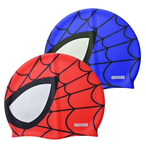 Vsidea 2 Pack Kids Swim Cap (Age 3-12), Durable Silicone Swimming Cap for Kids Youths, Kids Swimming Caps Unisex Waterproof Water Sports Hat (B0BXCP4JYZ) Amazon Price History, Amazon Price Tracker