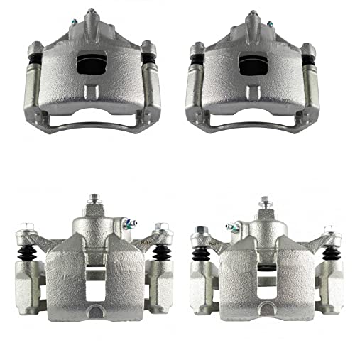Image of TRQ Front and Rear Brake Caliper Set Zinc Coated Brackets Compatible with 2000-2005 Chevrolet Impala 2000-2004 Monte Carlo 1998 Oldsmobile Intrigue