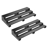 popbricks 2 Pack Brick Minifigure Display Stand - 3-Tier Display Case for Lego Mini Figures - Holds 66 Figures - Black Stylish Organizer for Collectors | Great Gift for Minifigure Lovers