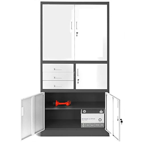 Büroschrank Jan Nowak Aktenschrank mit Tresor und 3 Schubladen