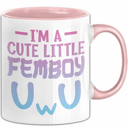 Femboy Tasse Geschenk Anime Transgender Lgbtq Im A Cute Little Femboy (Rosa)