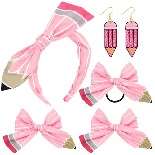 Set Accesorios para Pelo Lazos y Clips en Rosa miniatura 1