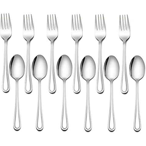 LIANYU 16-Piece Kids Childrens Silverware Set, Include 8 Kids Spoons and 8 Kids Forks, Stainless Steel Toddler Utensils Flatware Set, Child Cutlery Set for Home Preschools, Dishwasher Safe Cover
