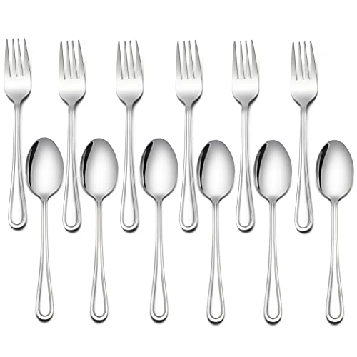 LIANYU 16-Piece Kids Childrens Silverware Set, Include 8 Kids Spoons and 8 Kids Forks, Stainless Steel Toddler Utensils Flatware Set, Child Cutlery for Home Preschools, Dishwasher Safe
