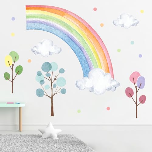 Vinilos de Arcoíris en Acuarela para Decoración Infantil miniatura 1