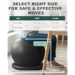 Trideer Exercise Ball for Office Desk, Yoga Ball Chair to Relieve Back Pain, Stability & Fitness Ball Seat with Base, Home Gym Core Workout, Abs, Stretching & Therapy - Image 5