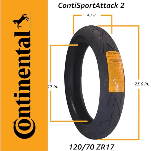 Continental 02440060000 02440140000 Contisportattack 2 120/70Zr17 Front & 190/55Zr17 Rear Sports Motorcycle Tires thumb #1