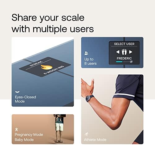 Withings Body Smart WBS13-Black-All-Inter Waga Podłączona do WIFI z Zaawansowanym Wskaźnikiem Składu Ciała, Czarna