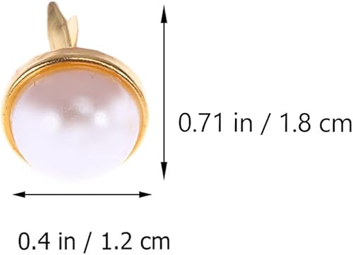 Miniatura 3 de 100pcs Mini Brads Metal Pearl Brad sujetador de papel para álbum de recortes DIY artesanía ropa decoración oro 0.472 in